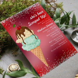 Convites Sorvete de Verão Moderno Chá de panela de Aquarela