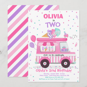 Convites Sorvete Dois Caminhão do Sorvete do segundo anive