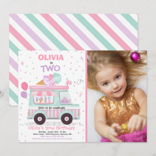 Convites Sorvete Dois Caminhão do Sorvete do segundo anive