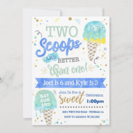 Convites Sorvete Dois Scoops Aniversário Boys