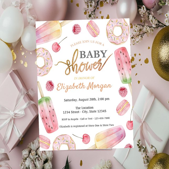 Convites Sorvete, Donuts Doces Baby Shower (Criador carregado)