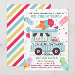 Convites Sorvete Festa de aniversário por Aniversário