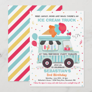 Convites Sorvete Festa de aniversário por Aniversário