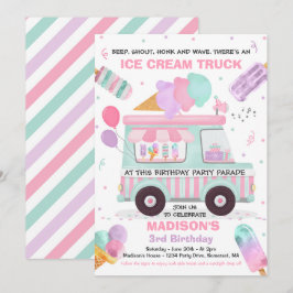 Convites Sorvete Festa de aniversário por Aniversário