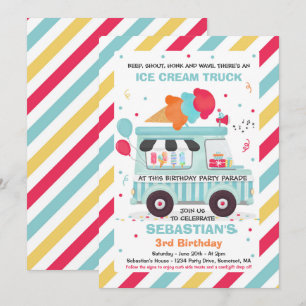 Convites Sorvete Festa de aniversário por Parada de Aniver