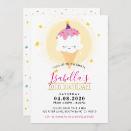 Convites sorvete kawaii do aniversário de criança