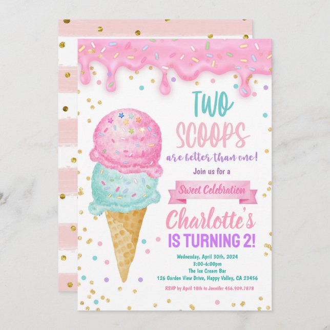 Convites Sorvete Partido 2 - Melhor (Frente/Verso)