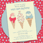 Convites Sorvete Patriótico Retroativo Cone 60º Aniversário<br><div class="desc">Novo para o Verão de 2024. Nosso Sorvete,  Gritar Que Todos Nós Gritares Feliz 60º Aniversário! Seguidos de três cones retrorreflectores de sorvete de cor d'água com sorvete vermelho,  branco e azul patriótico e aspergaminhos.</div>