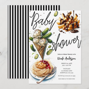 Convites Sorvete & Picles Desejos Estranhos Baby Shower