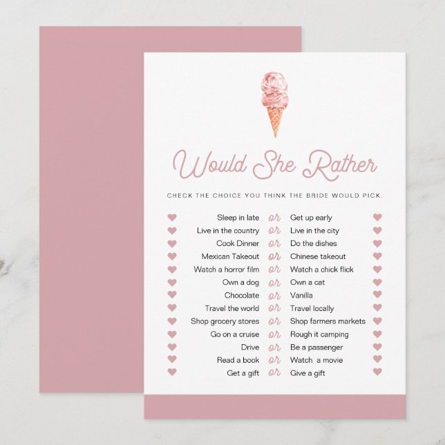 Convites SORVETE Retro CLARA Ela Preferencialmente Jogo De  (Frente/Verso)