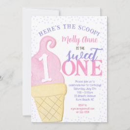 Convites Sorvete Rosa, Gota do primeiro aniversario do Cone