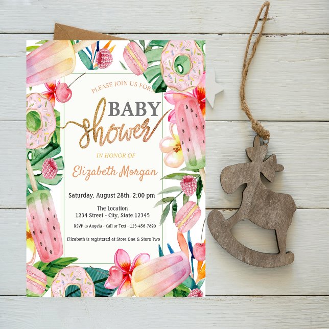 Convites Sorvete,Rosquinha Sweaves Deixa Chá de fraldas (Criador carregado)