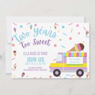 Convites Sorvete Segundo Aniversário Menino