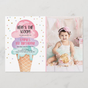 Convites Sorvete Social Aqui Está a Dica Confete Rosa