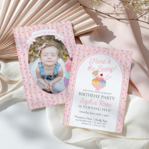 Convites Sorvete Sundae Heres da Festa de aniversário Scoop