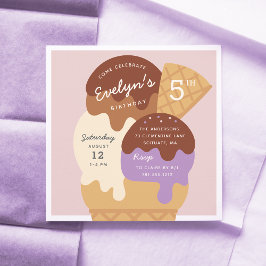 Convites Sorvete Sundae Parte Aniversário de criança