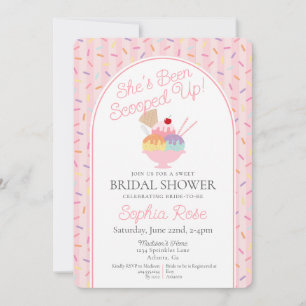 Convites Sorvete Sundae Scoopper Cima Chá de panela Doce