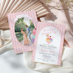 Convites Sorvete Sundae Scoopper Cima Chá de panela Doce