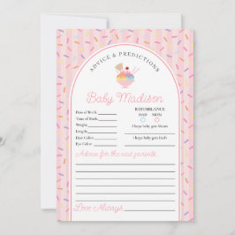 Convites Sorvete Sundae Sprinkled Advice for Baby Card