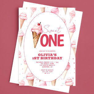 Convites Sorvete Sweet One 1º Aniversário