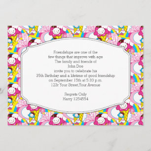 Convites Sorvete Uber de Kawaii da festa de aniversário