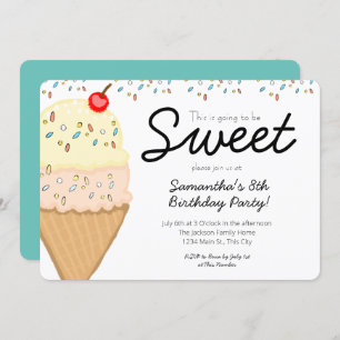 Convites Sorvete, vai ser uma Festa de aniversário doce