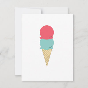 Convites Sorvete Whimsical Double Scoop Cone