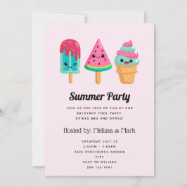 Convites Sorvete Yummy Trio Summer Vibe Party