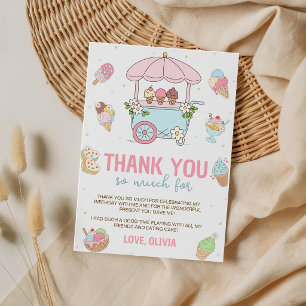 Convites Sorveteria de Sorvete Doce Obrigado