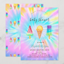 Convites Sorvetes Verão Tie Dye Chá de Bebê