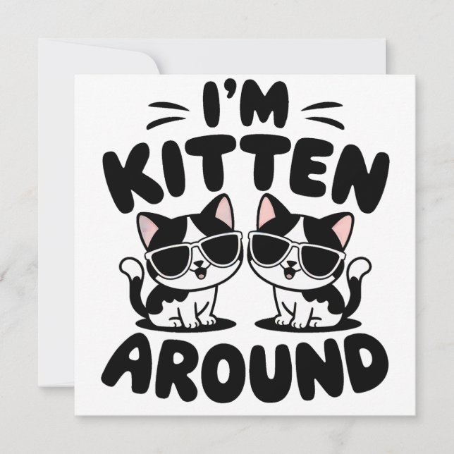 Convites Sou Kitten em torno de Gatos (Frente)