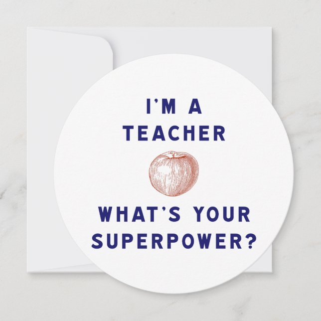 Convites Sou professor [melada] Qual é o seu superpoder? (Frente)