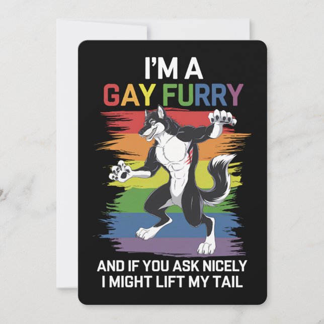 Convites Sou um Gay Fox Rainbow LGBTQ Pride (Frente)