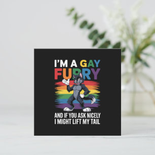 Convites Sou um Lobo Raposa Arco-íris Furry Gay no Mês do O