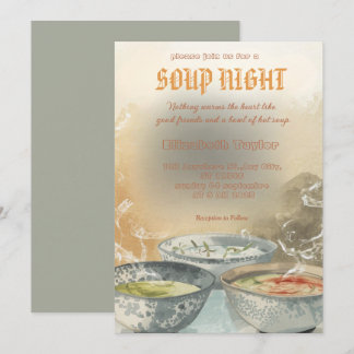 Convites Soup Night Dinner Party Invitations