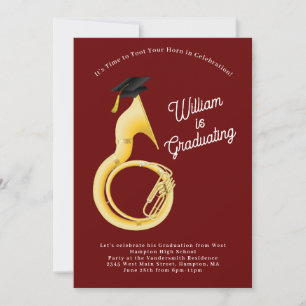 Convites Sousafone Tuba Música Músico Graduação