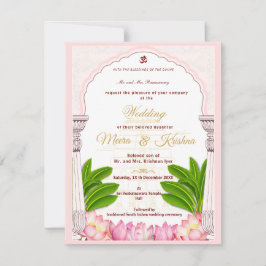 Convites South Indian Lotus Temple Wedding Invitation Suite