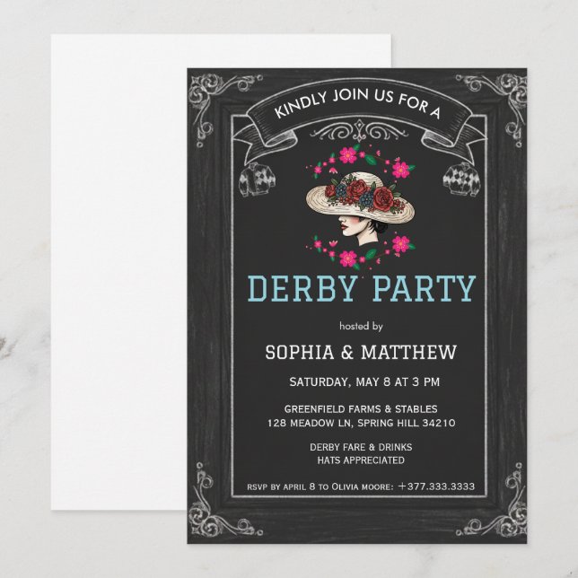 Convites Southern Style Derby Party Invitation (Frente/Verso)