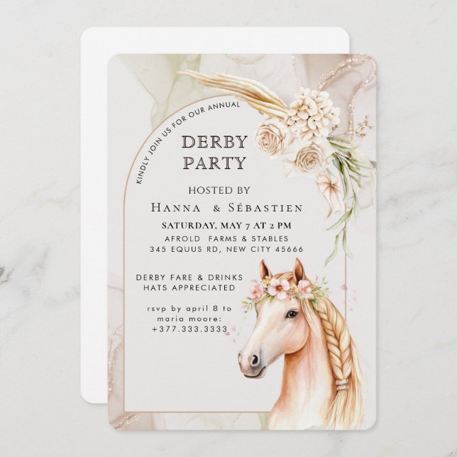 Convites Southern Style Derby Party Invitation (Frente/Verso)