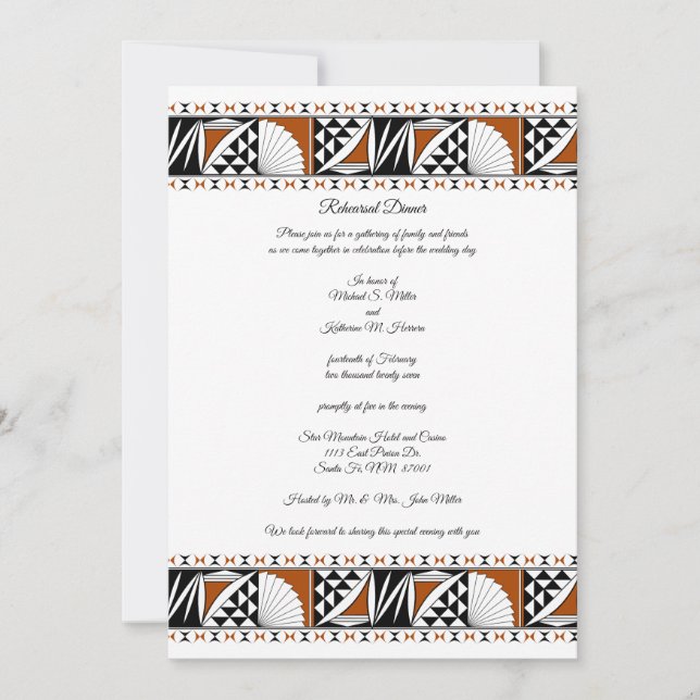 Convites Southwest Sunrise (Frente)