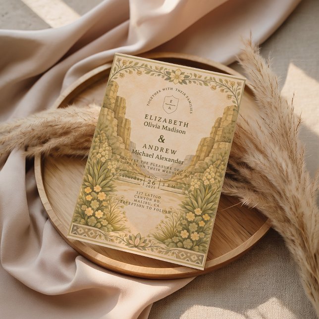 Convites Southwestern Desert Floral Wedding (Criador carregado)