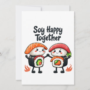 Convites Soy feliz juntos Sushi Kawaii Comida japonesa