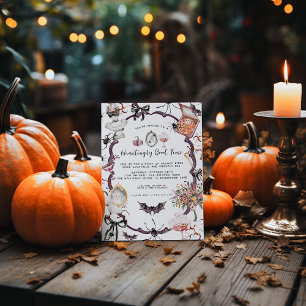 Convites Sozinho Assombrado de Halloween Cottagecore