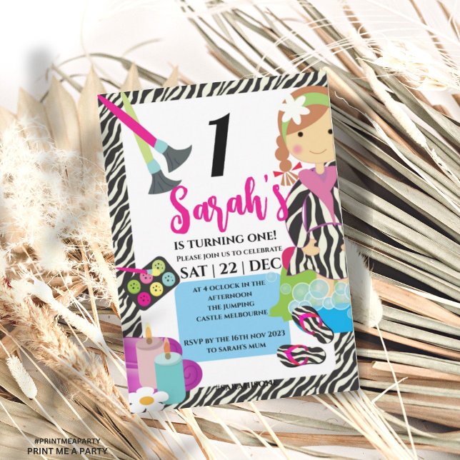 Convites Spa Birthday ou Girl Sleepover Party (Criador carregado)