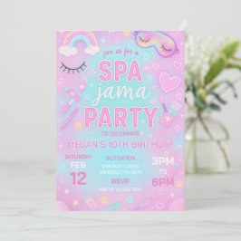 Convites Spa-Jama Spa E Festa de aniversário Sleepover