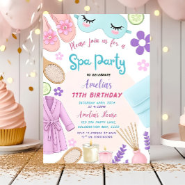 Convites Spa Party Birthday Invitation, Spa Girl