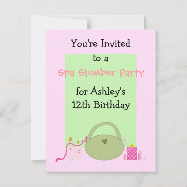 Convites Spa Slumber Party for Girls (Frente)