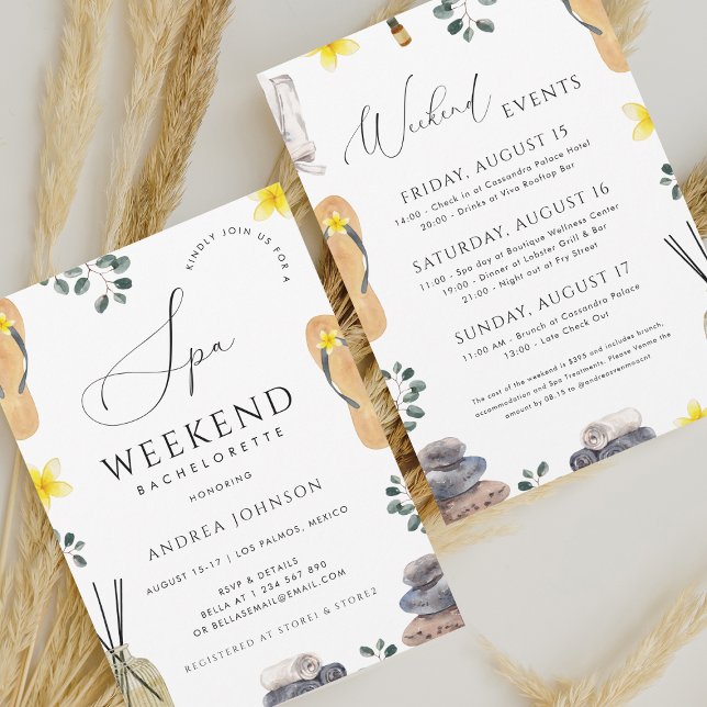 Convites Spa Weekend Bachelorette Girl (Criador carregado)