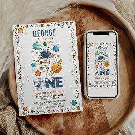 Convites Space Adventure 1st birthday | Outer Space 