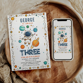 Convites Space Adventure 3rd Birthday | Outer Space Party